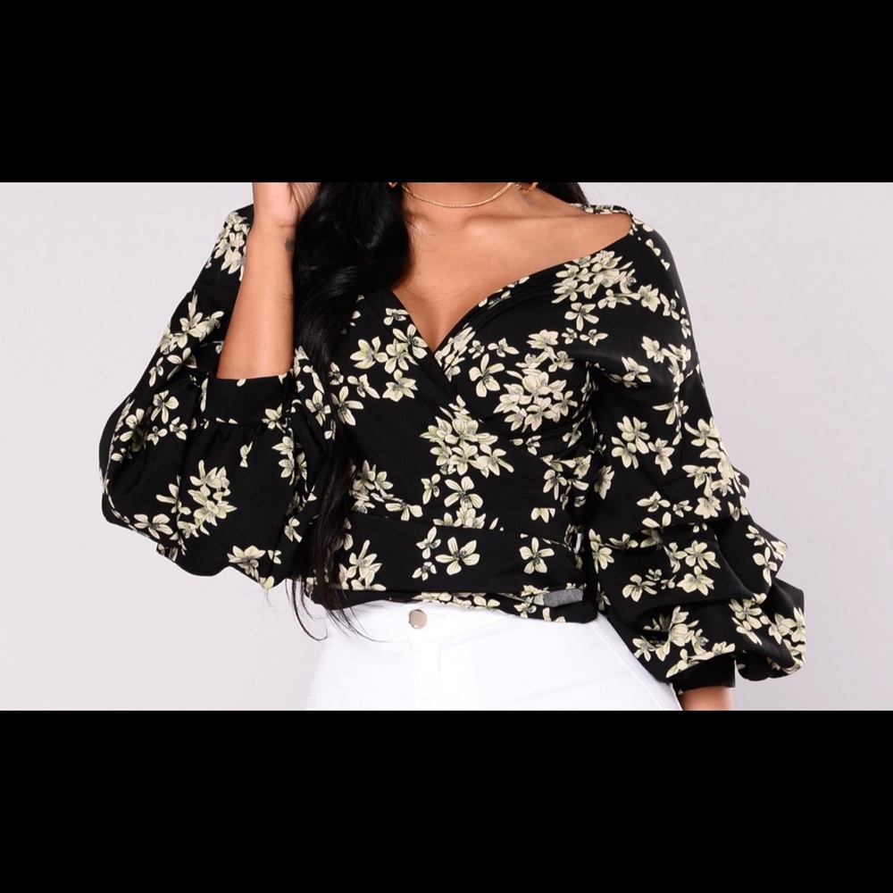 Floral Wrap Top